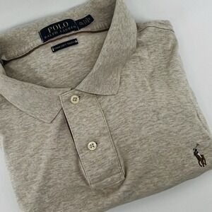 Polo Ralph Lauren Pima Soft Touch Long Sleeve Polo Shirt Men's‎ XXL Gray